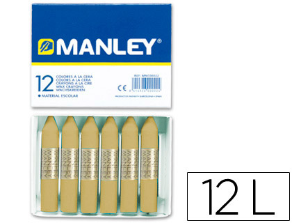 12 lápices cera blanda Manley unicolor tierra sombra natural nº67